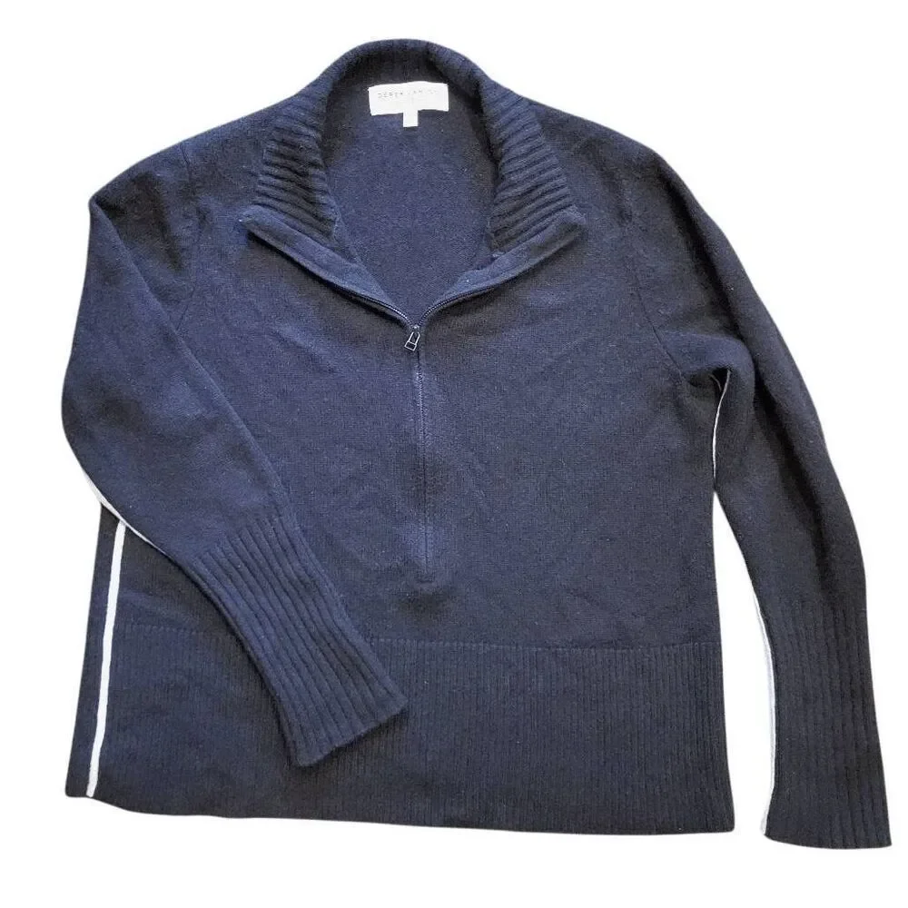 Derek Lam 10C X Athleta Sweater Women's XL Black White Cashmere Half Zip